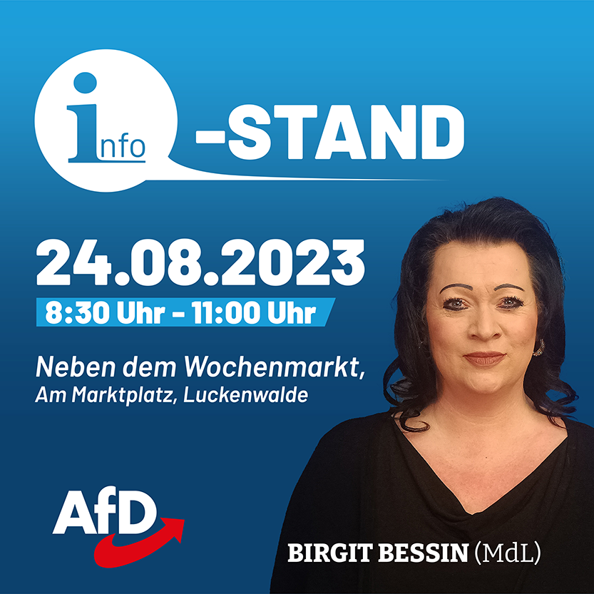 Infostand Birgit Bessin (MdL Brandenburg)